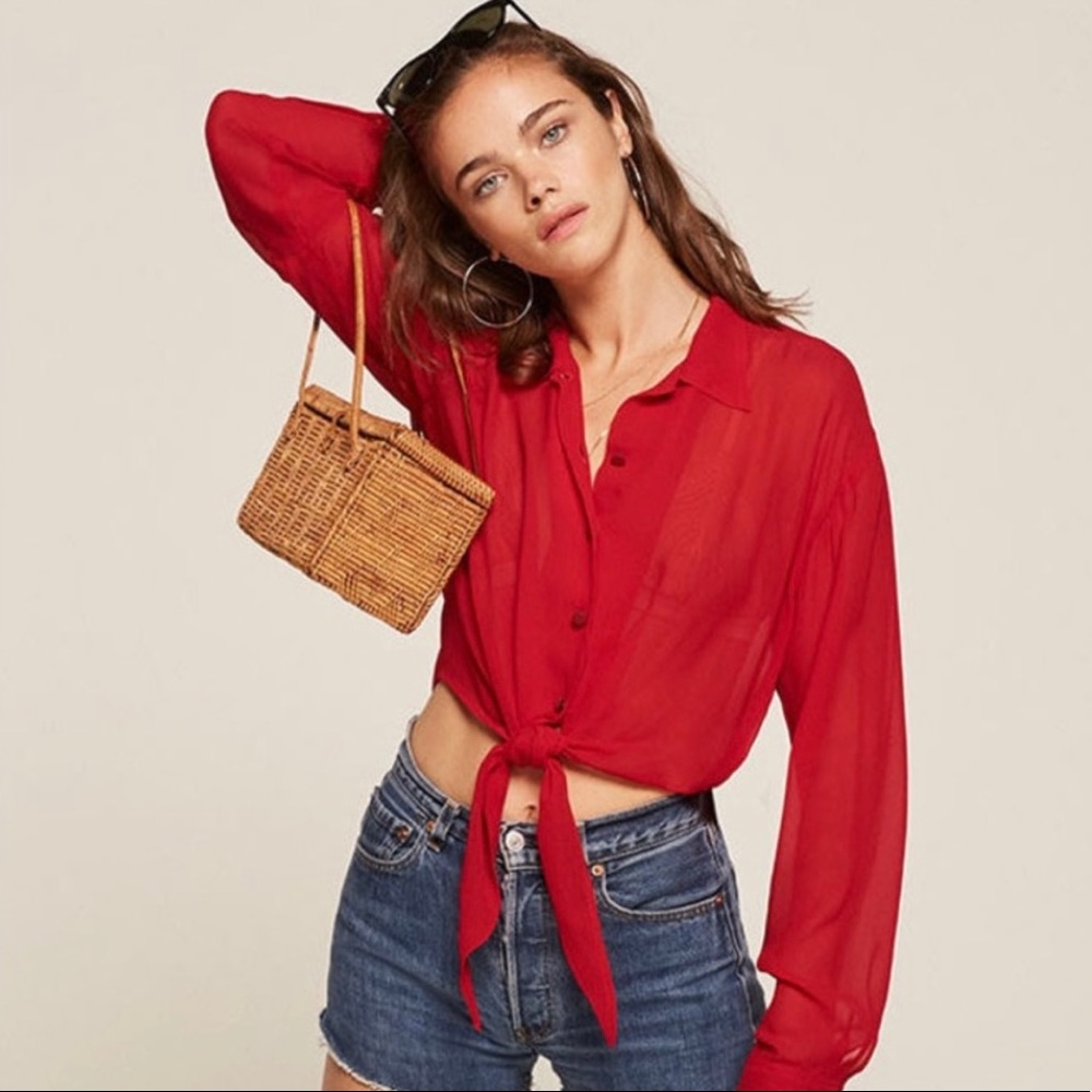 Reformation | Red Luisa Blouse